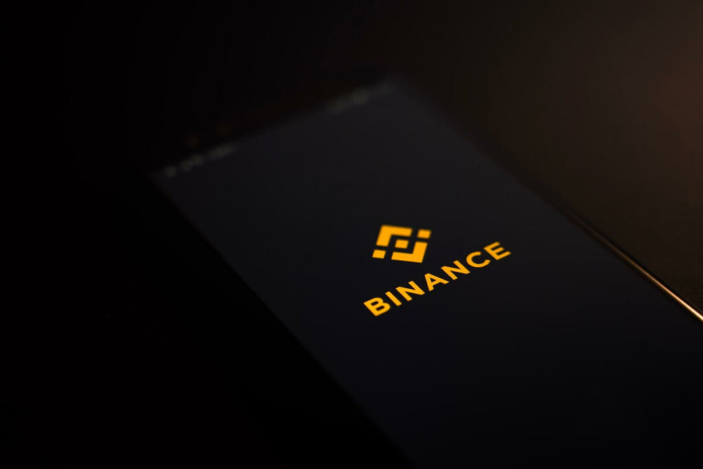 Binance app on a mobile phone