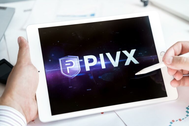 A person opening PIVX on a tablet